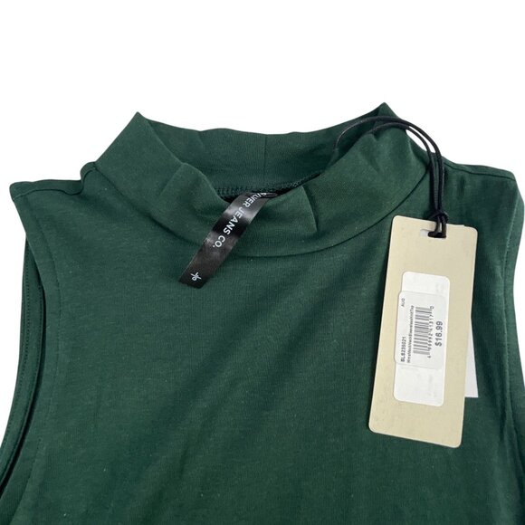 Silver Jeans Co. Dark Green Mock Neck Sleeveless Tank Top Size L NWT - Picture 5 of 7